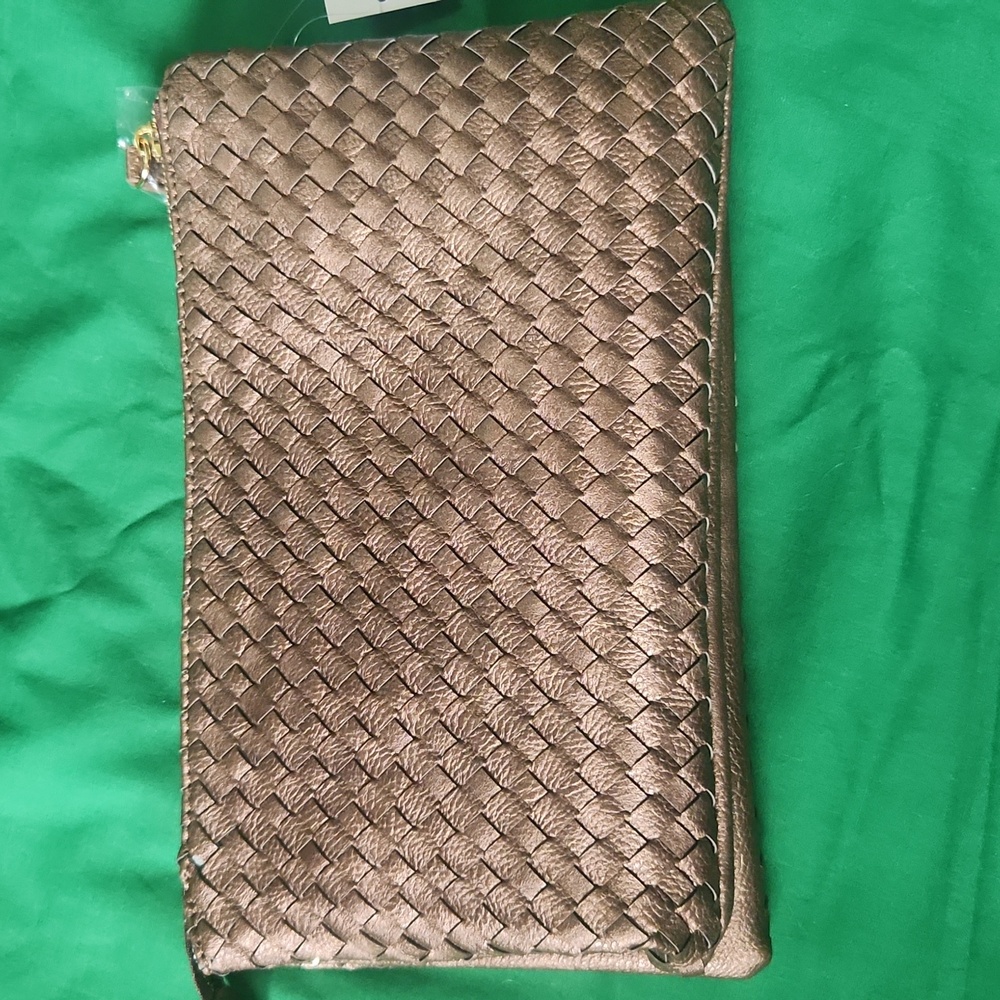 New Bronze Weave Clutch/Crossbody - Picture 3 of 5